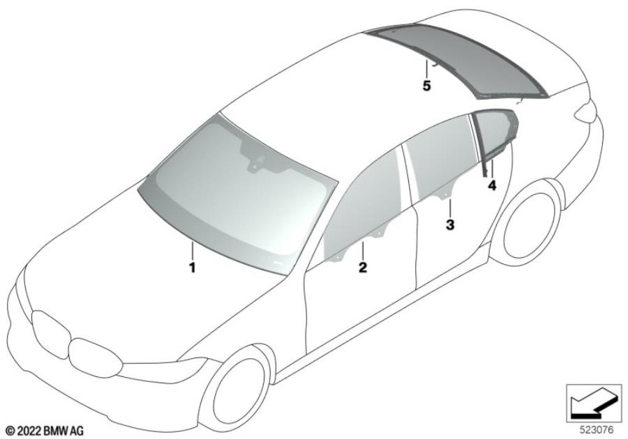 Diagram Glazing for your BMW 330i  
