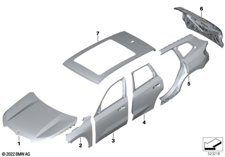 Diagram Outer panels for your BMW