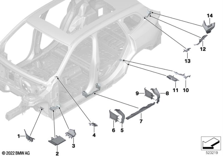 Diagram Cavity sealings for your BMW M6  