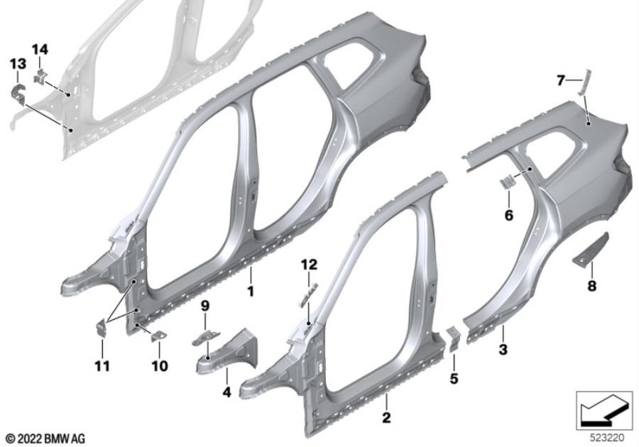 Diagram Body-side frame for your BMW