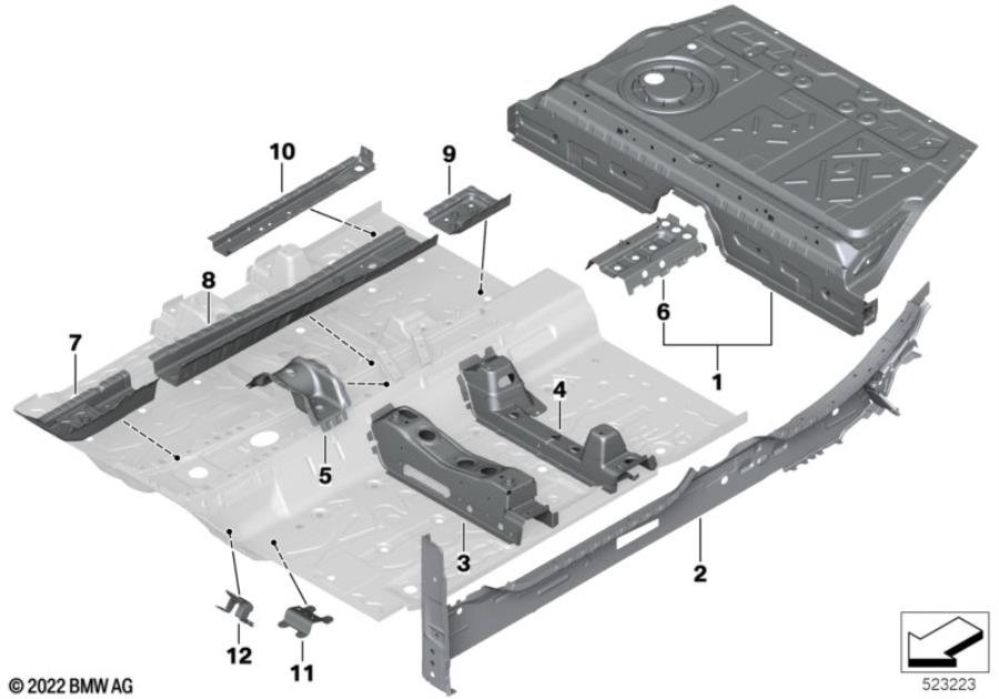 Diagram Partition trunk/Floor parts for your 2018 BMW M6   