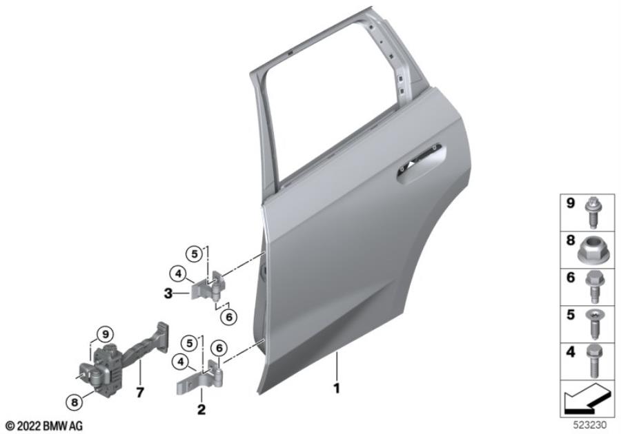 Diagram Rear door - hinge/door brake for your 2016 BMW M6   