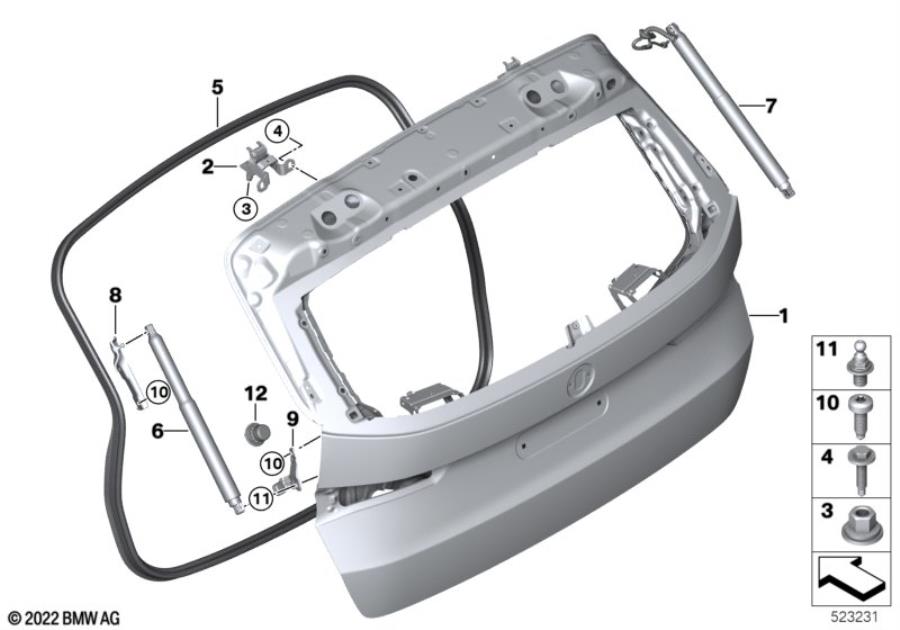 Diagram Trunk lid for your 2019 BMW 328dX   