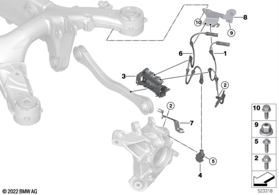 Diagram Wheel speed sensor/acceleration sensor for your 2015 BMW M6   