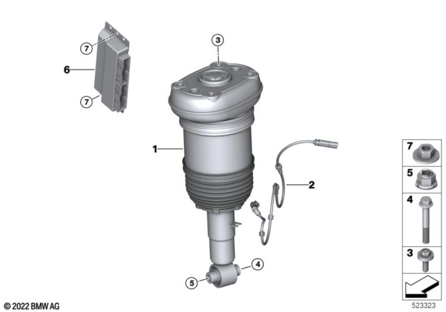 Diagram Air spring strut, rear/control units for your BMW