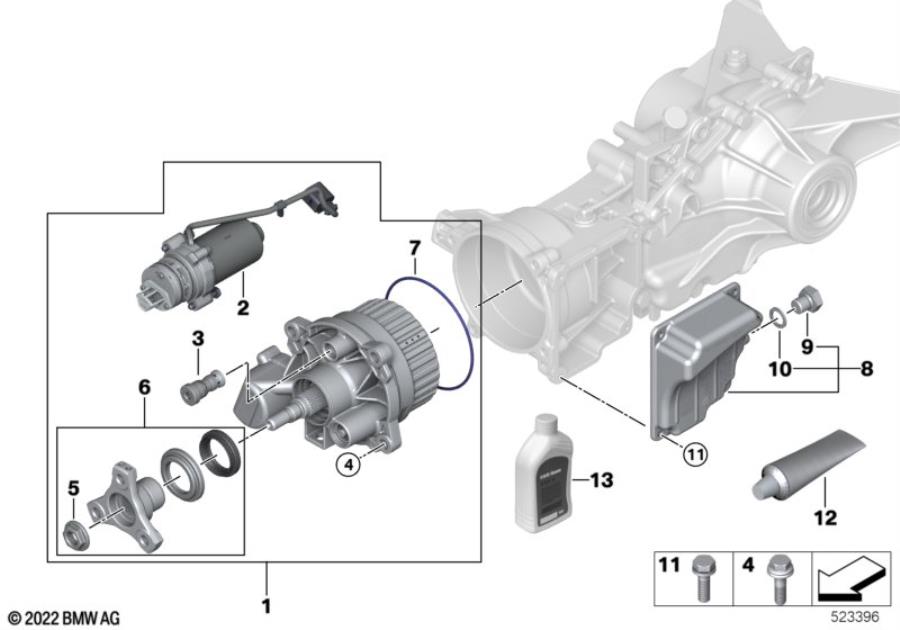 Diagram Rear axle diff.sep.comp.hang on clutch for your 2019 BMW 340i   