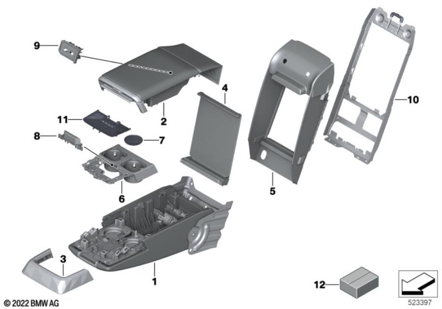 Diagram Seat rear, center armrest, multifunction for your 2015 BMW M6   