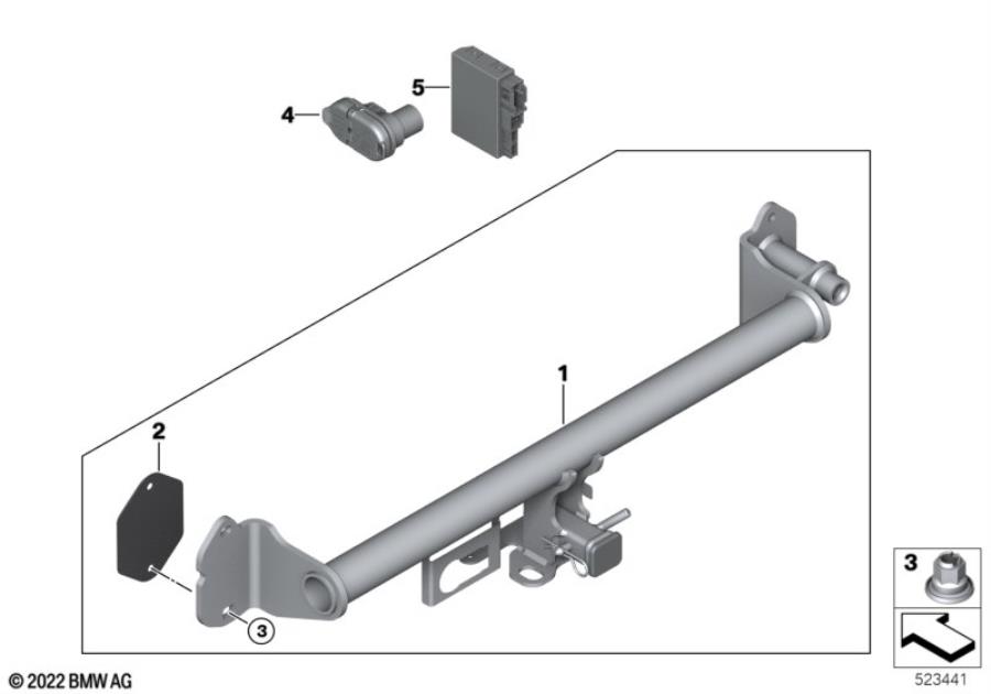 Diagram Towing hitch, US version for your BMW 750iX  