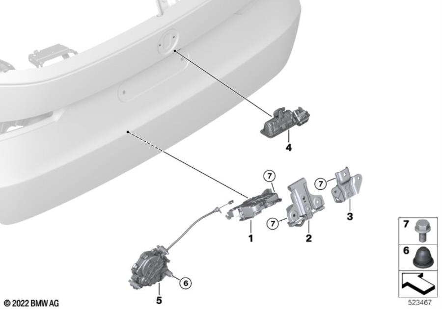 Diagram Tailgate closing system for your BMW