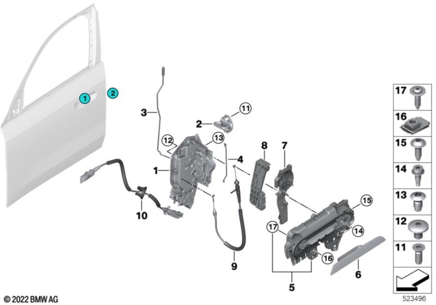 Diagram Locking system, door, front for your BMW