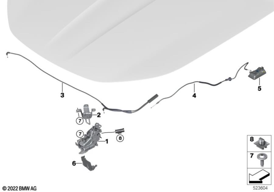 Diagram Hood locking system for your BMW