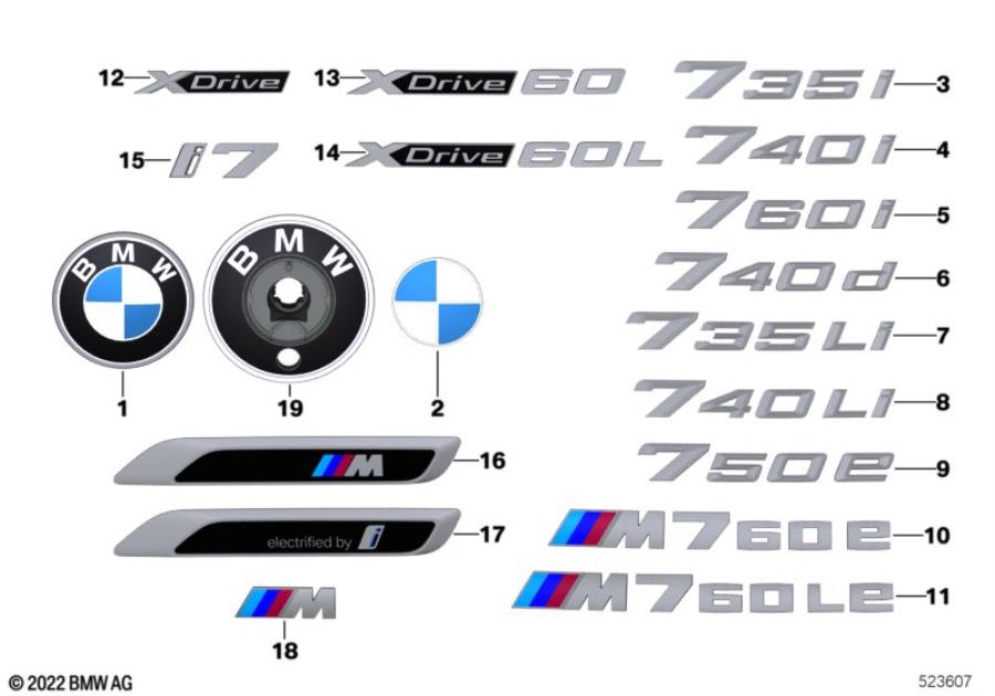 Diagram Emblems / letterings for your 2006 BMW M6   