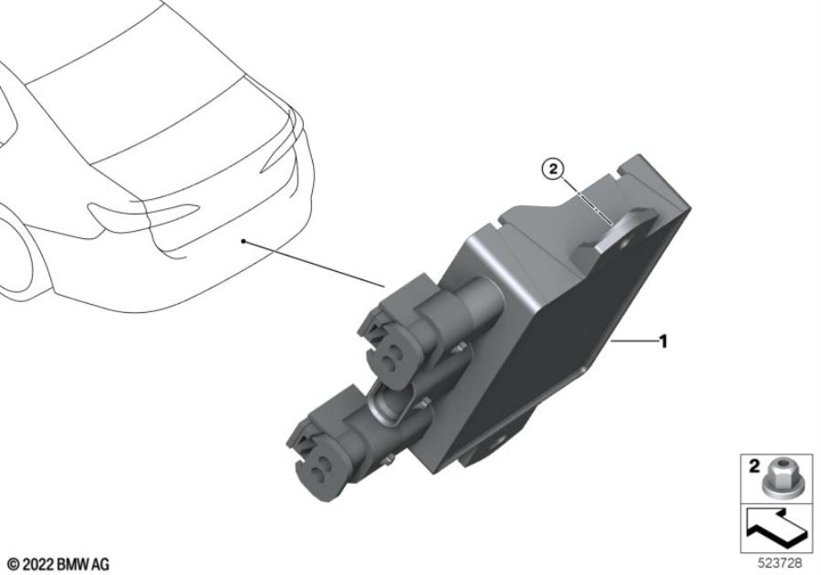 Diagram Control unit touch-free trunk lid open. for your BMW 760iX  