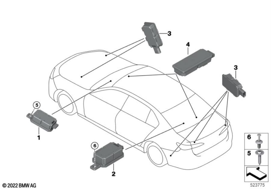 Diagram Radio remote control receiver for your 2018 BMW M6   