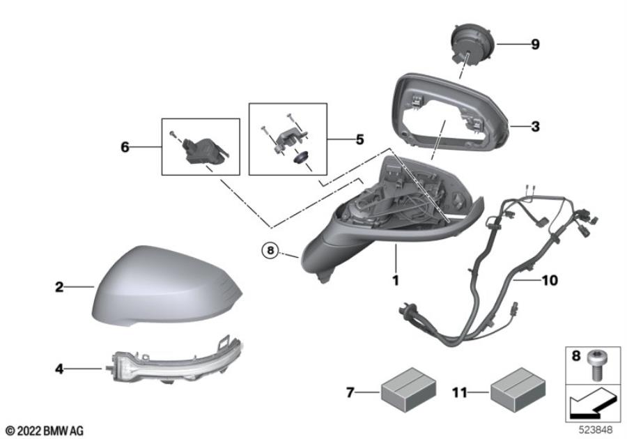 Diagram Outside mirror for your 2012 BMW M6   