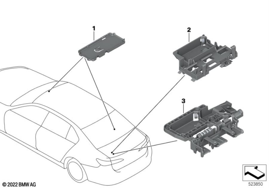 Diagram Holder receiver radio remote control for your BMW 760iX  