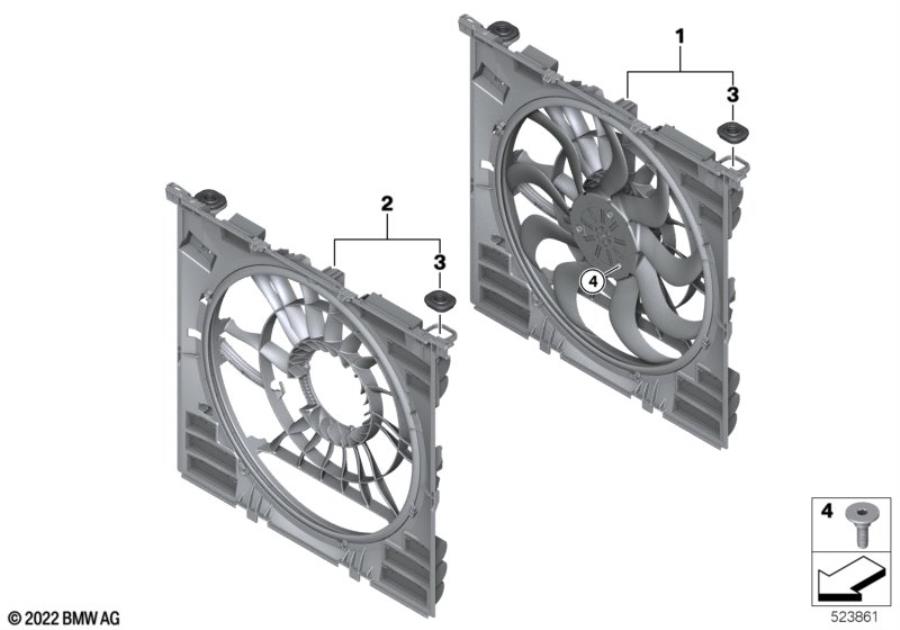 Diagram Fan housing, mounting parts for your 2009 BMW M6   