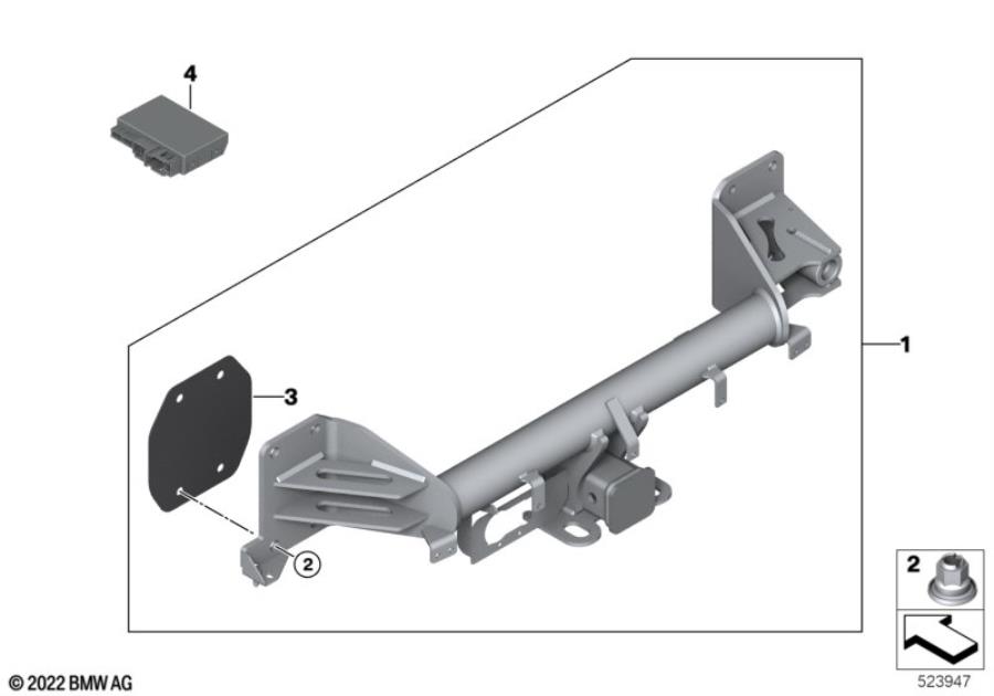 Diagram Towing hitch, US version for your 2000 BMW X5   