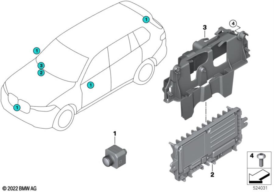 Diagram Camera ultrasonic automated parking for your 2018 BMW M6   