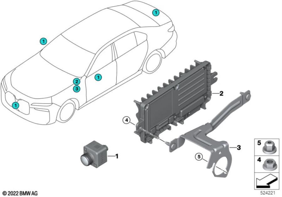 Diagram Camera ultrasonic automated parking for your 2018 BMW M6   