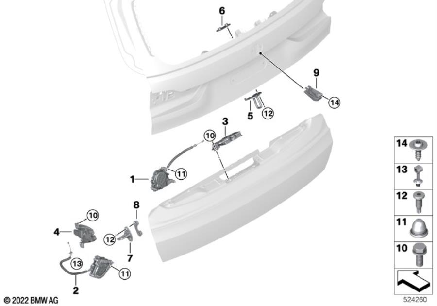 Diagram Tailgate closing system for your 2015 BMW M6   