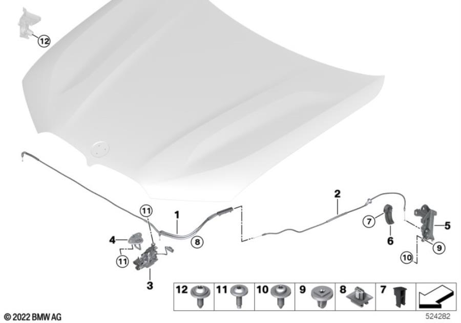 Diagram Hood locking system for your BMW