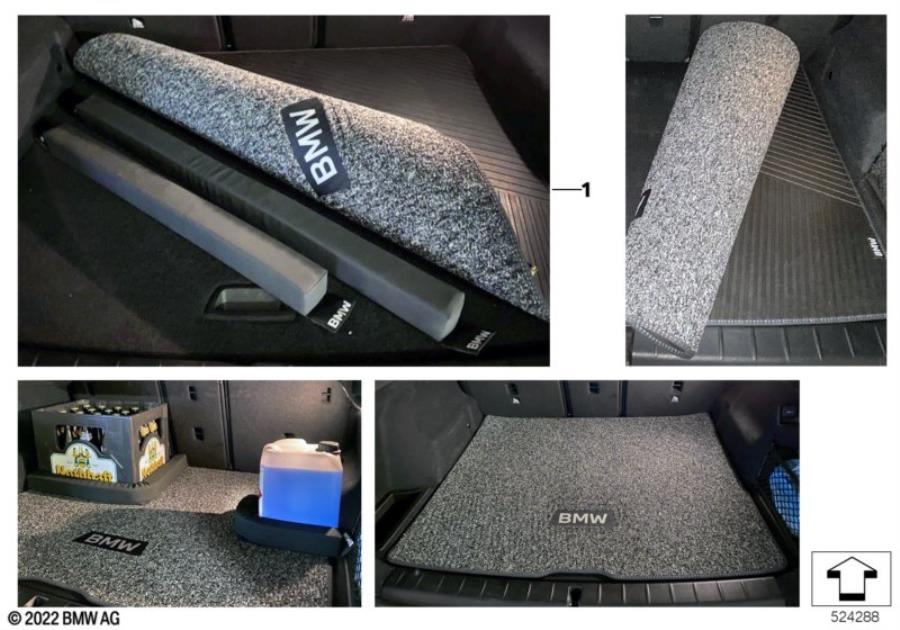 Diagram Cargo area reversible mat for your BMW