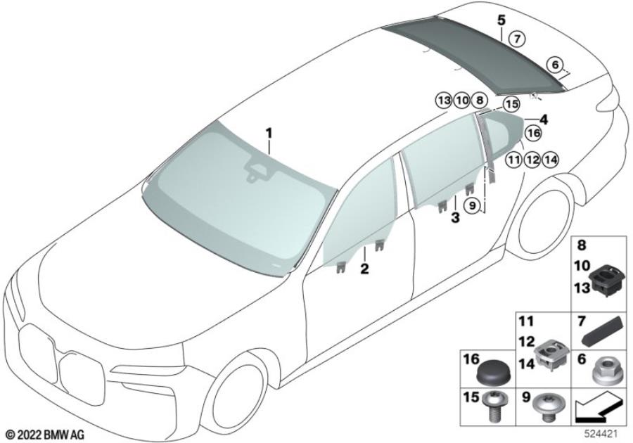 Diagram Glazing for your 2014 BMW M6   