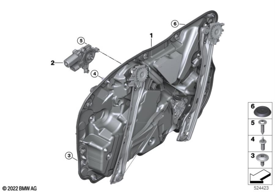 Diagram Door window lifting mechanism front for your 2016 BMW 640iX   