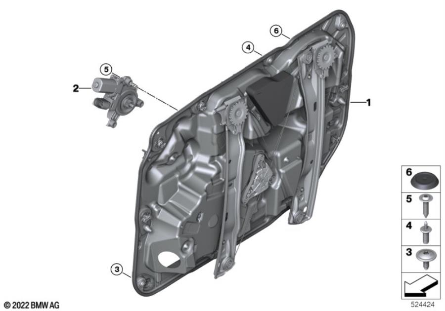 Diagram Door window lifting mechanism rear for your 2016 BMW 640iX   