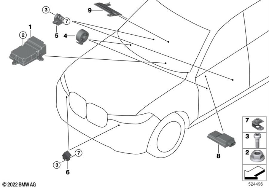 Diagram Electric parts airbag for your 2018 BMW X2   