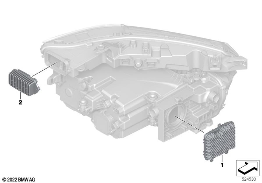 Diagram Single parts, headlight electronics for your BMW