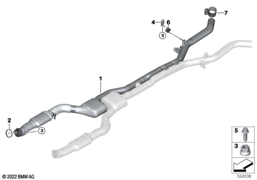 Diagram Exhaust system, front for your 2016 BMW 328d   