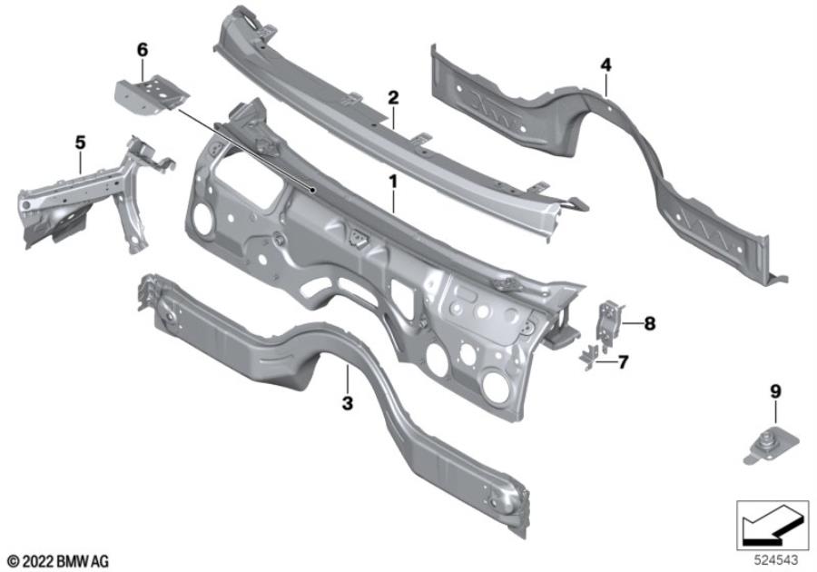 Diagram Splash wall parts for your 2006 BMW M6   