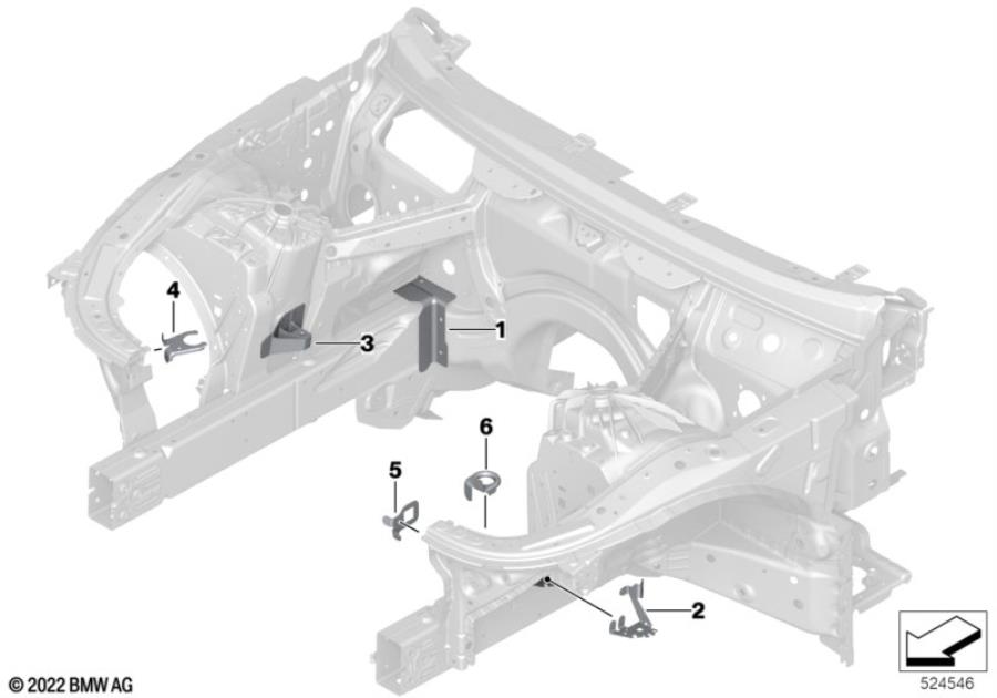 Diagram Front body bracket for your 2006 BMW M6   