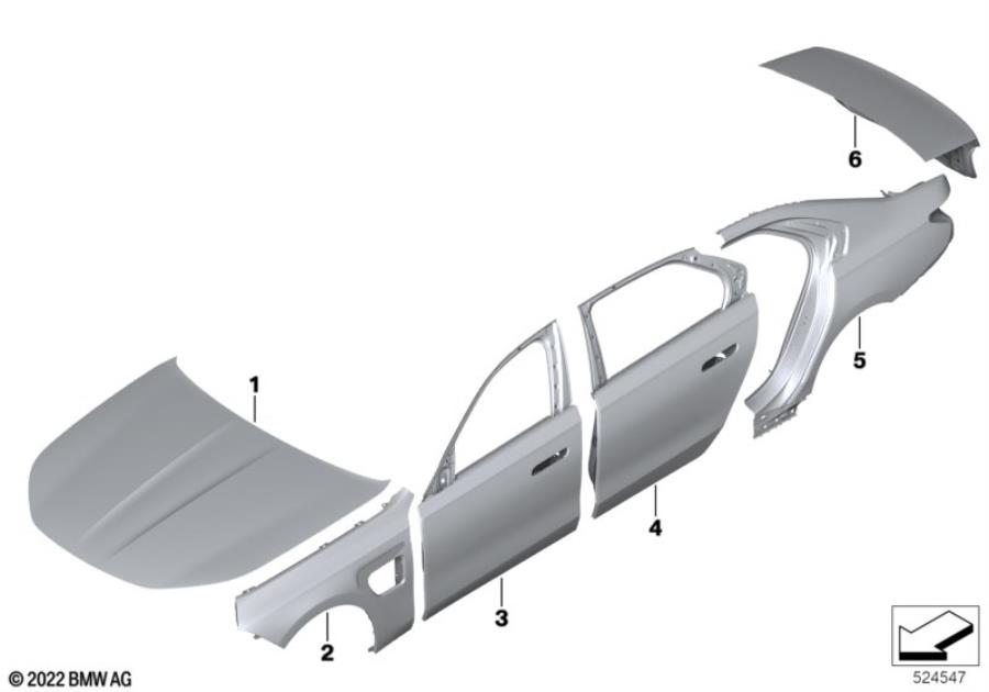 Diagram Outer panels for your 2018 BMW X2   