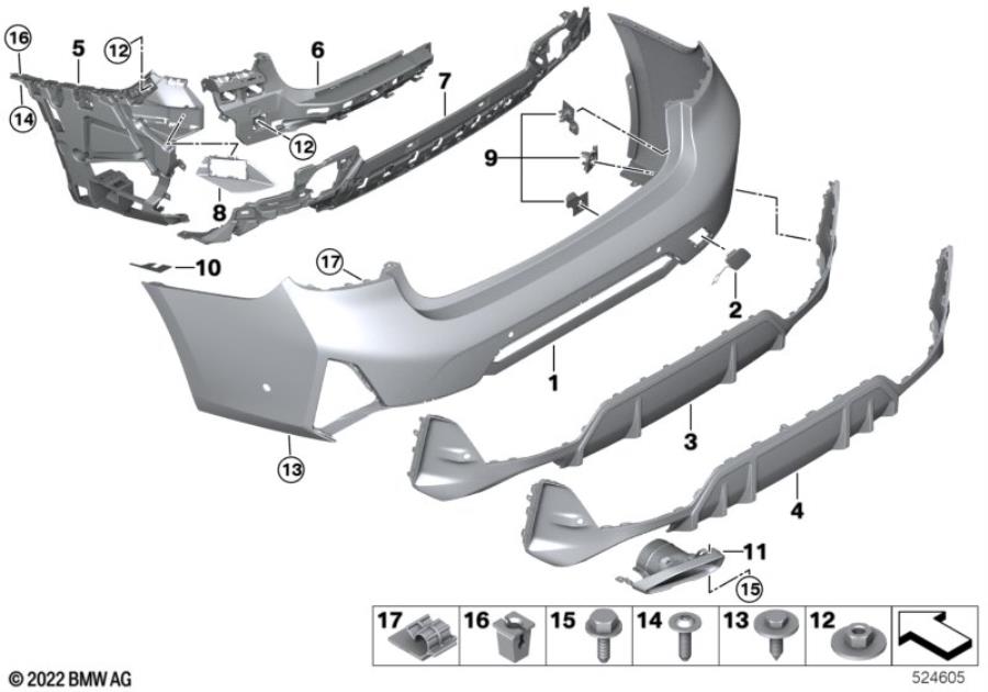 Diagram M Trim, rear for your 2019 BMW X3   