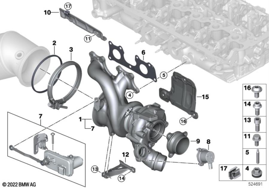 Diagram Turbocharger for your 2017 BMW 530iX   