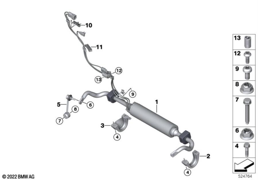 Diagram Rear stabilizer bar/Dynamic Drive for your 2009 BMW M6   