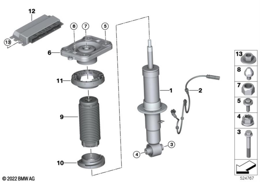 Diagram Strut, rear / VDC / control module for your 2012 BMW M6   