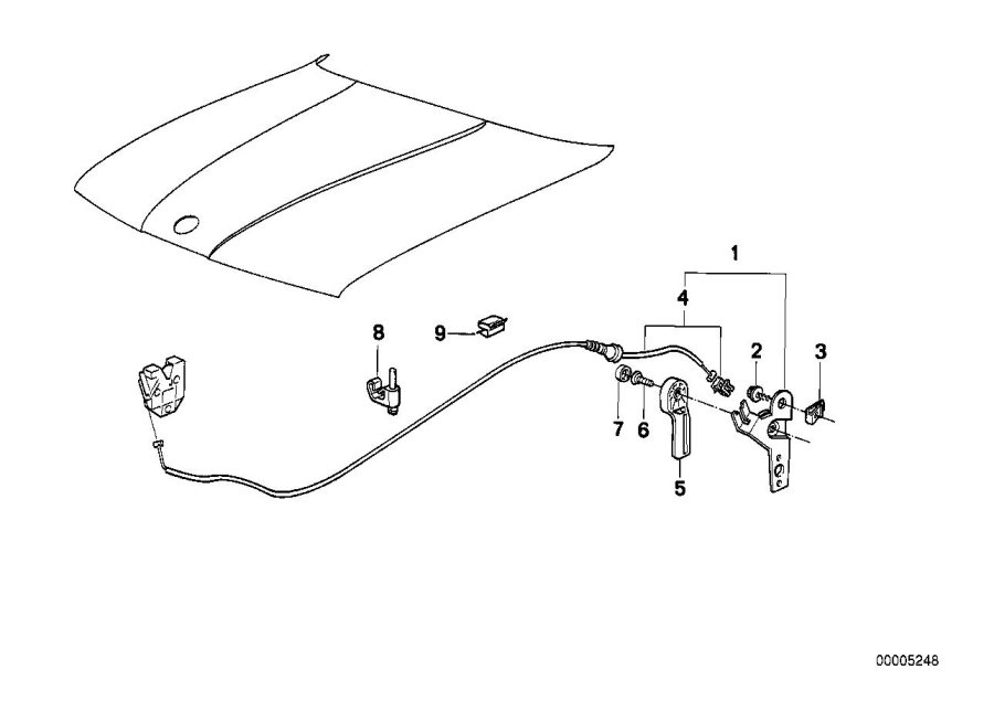 Diagram Engine hood mechanism for your 2019 BMW 230iX  Convertible 