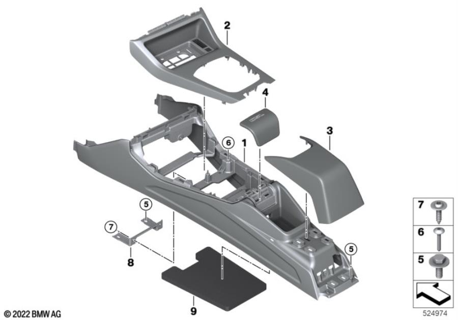 Diagram Center console for your 2012 BMW M6   