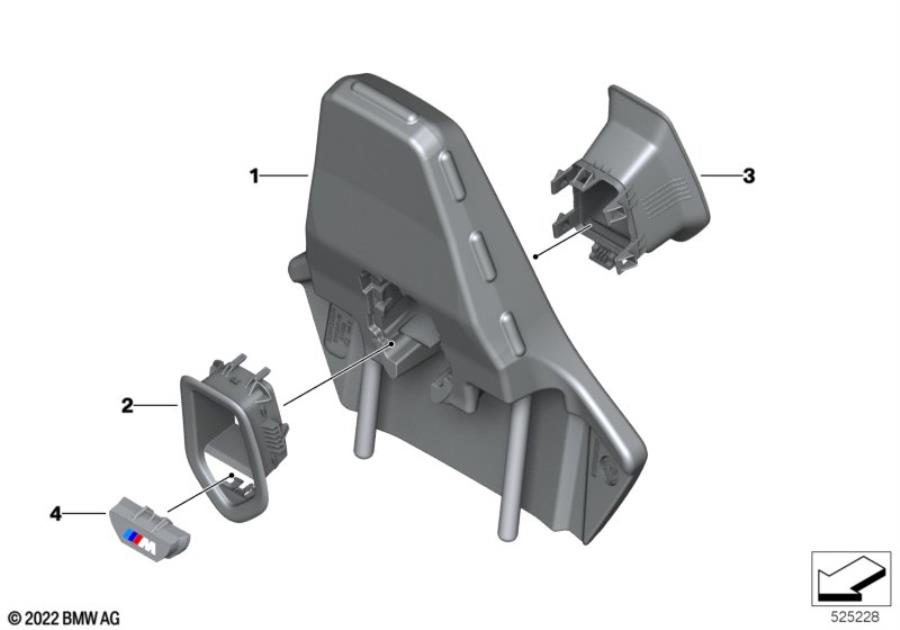 Diagram Front seat headrest, M-Sports seat for your 2015 BMW M6   