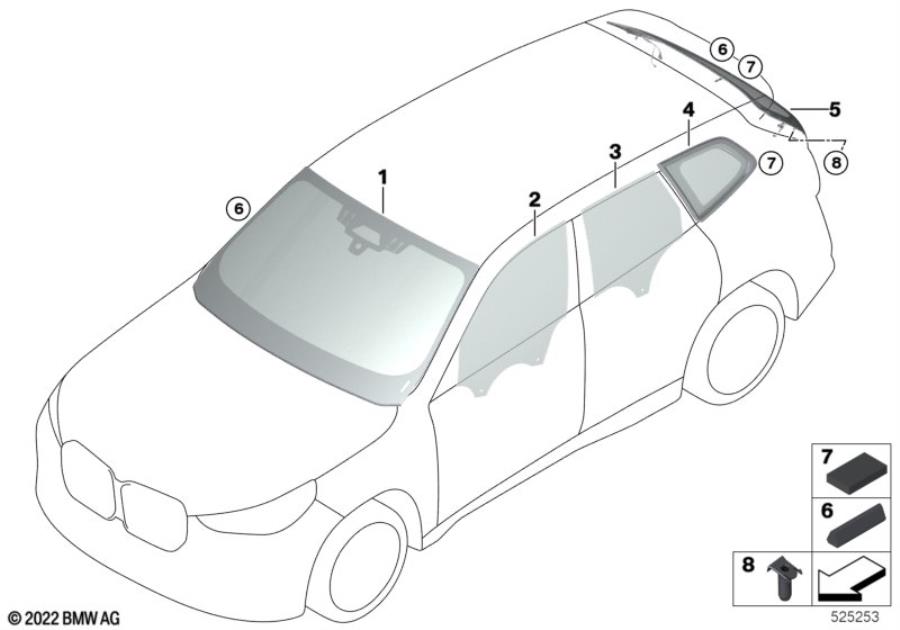 Diagram Glazing for your 2009 BMW M6   