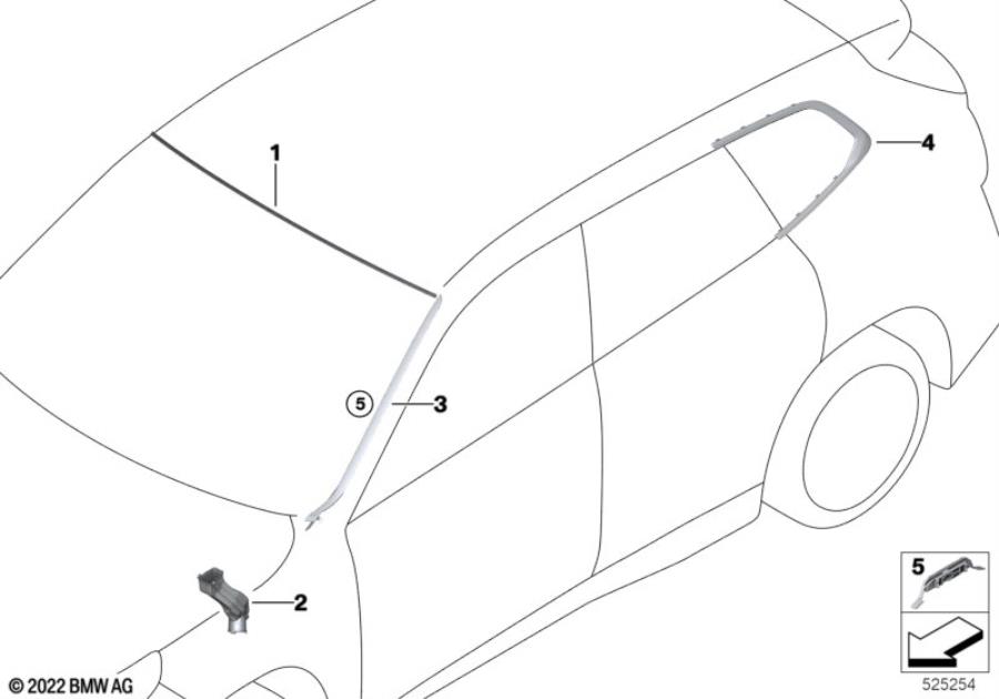 Diagram Window mounting parts for your 2016 BMW M6   