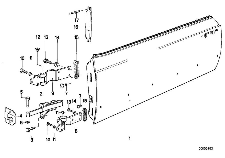 Diagram Front DOOR-HINGE/DOOR brake for your BMW