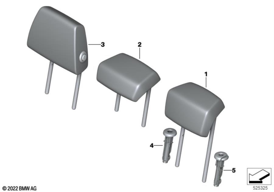 Diagram Rear seat head restraint for your 2015 BMW M6   