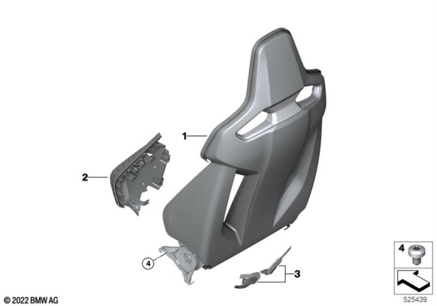 Diagram Seat, front, backrest frame for your 2012 BMW M6   