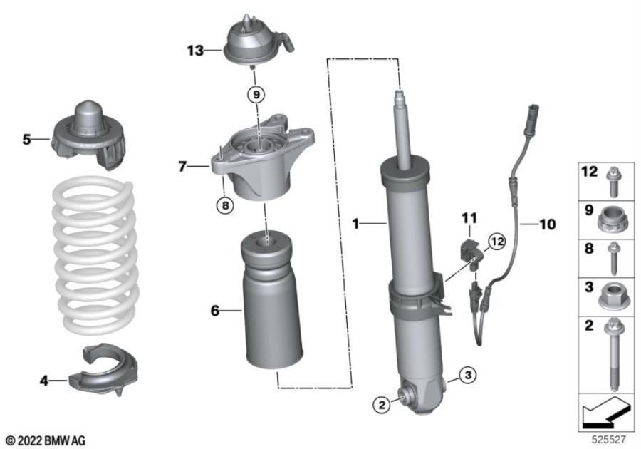 Diagram Rear spring strut assy EDC for your BMW