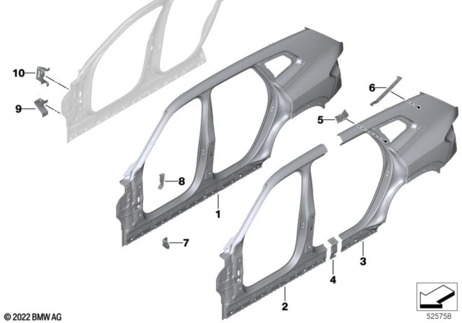 Diagram Body-side frame for your BMW